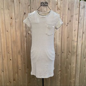 Thread & Supply Dress White Navy Blue Stripes Size Small